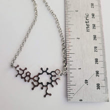 Load image into Gallery viewer, Oxytocin Molecule Necklace, Your Choice of Gunmetal or Silver Rolo Chain