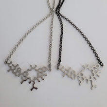 Load image into Gallery viewer, Oxytocin Molecule Necklace, Your Choice of Gunmetal or Silver Rolo Chain