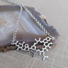Load image into Gallery viewer, Oxytocin Molecule Necklace, Your Choice of Gunmetal or Silver Rolo Chain