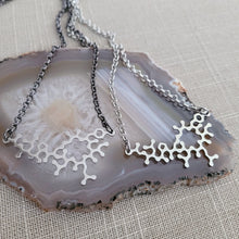 Load image into Gallery viewer, Oxytocin Molecule Necklace, Your Choice of Gunmetal or Silver Rolo Chain
