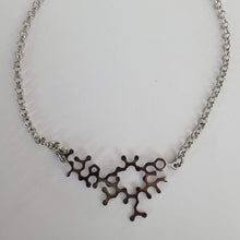 Load image into Gallery viewer, Oxytocin Molecule Necklace, Your Choice of Gunmetal or Silver Rolo Chain
