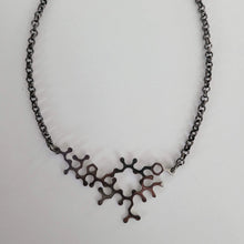 Load image into Gallery viewer, Oxytocin Molecule Necklace, Your Choice of Gunmetal or Silver Rolo Chain