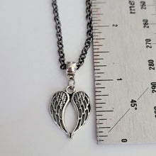 Load image into Gallery viewer, Memorial Wings Necklace, Your Choice of Two Chains, Heart Shaped Angel Jewelry