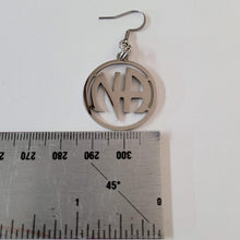 Load image into Gallery viewer, NA Earrings, Narcotics Anonymous Dangle Drop Earrings, Stainless Steel Charms, Sober Sobriety Recovery Jewelry