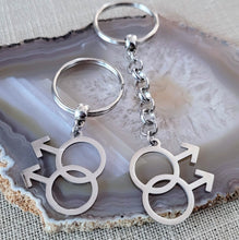 Load image into Gallery viewer, Gay Male Keychain, Backpack Bag or Purse Charm, Zipper Pull, Gifts for Gay Men, LGBTQIA Keyring