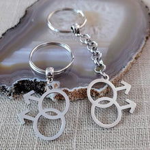 Load image into Gallery viewer, Gay Male Keychain, Backpack Bag or Purse Charm, Zipper Pull, Gifts for Gay Men, LGBTQIA Keyring