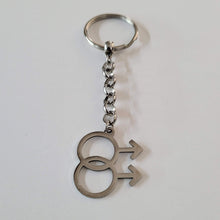 Load image into Gallery viewer, Gay Male Keychain, Backpack Bag or Purse Charm, Zipper Pull, Gifts for Gay Men, LGBTQIA Keyring