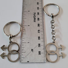 Load image into Gallery viewer, Gay Male Keychain, Backpack Bag or Purse Charm, Zipper Pull, Gifts for Gay Men, LGBTQIA Keyring