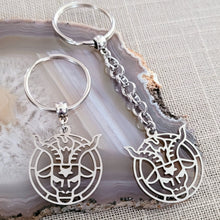 Load image into Gallery viewer, Baphomet Keychain, Backpack or Purse Charm, Satanic Zipper Pull