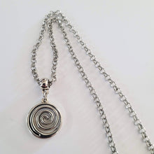 Load image into Gallery viewer, Spiral Necklace, Your Choice of Curb or Rolo Chain, Mens Jewelry