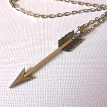 Load image into Gallery viewer, Arrow Necklace on Silver Cable Chain, Mens Jewelry