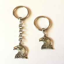 Load image into Gallery viewer, Silver American Eagle Keychain, Key Ring, Zipper Pull, Purse or Backpack Charm