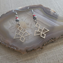 Load image into Gallery viewer, Laura Palmer Earrings - Twin Peaks Owl Cave Malachite Earrings, Drop Dangle Earrings