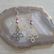 Load image into Gallery viewer, Laura Palmer Earrings - Twin Peaks Owl Cave Malachite Earrings, Drop Dangle Earrings