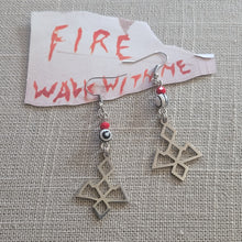 Load image into Gallery viewer, Laura Palmer Earrings - Twin Peaks Owl Cave Malachite Earrings, Drop Dangle Earrings