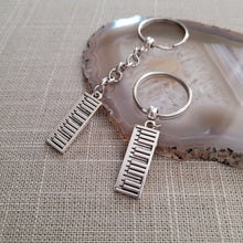 Load image into Gallery viewer, Piano Keys Keychain, Keyboard BackPack or Purse Charm, Zipper Pull