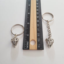 Load image into Gallery viewer, Diamond Keychain Key Ring or Zipper Pull, Silver Backpack or Purse Charms