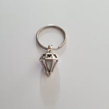 Load image into Gallery viewer, Diamond Keychain Key Ring or Zipper Pull, Silver Backpack or Purse Charms