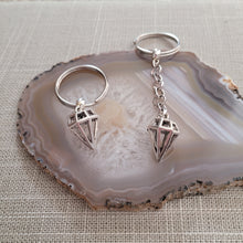 Load image into Gallery viewer, Diamond Keychain Key Ring or Zipper Pull, Silver Backpack or Purse Charms