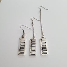 Load image into Gallery viewer, Piano Key Earrings, Keyboard Radio Musical Jewelry, Your Choice of Three Lengths