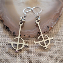 Load image into Gallery viewer, Grucifix Cross Dangle Drop Earrings, Stainless Steel Charms, Imperator Ghost BC Jewelry