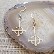 Load image into Gallery viewer, Grucifix Cross Dangle Drop Earrings, Stainless Steel Charms, Imperator Ghost BC Jewelry