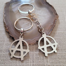 Load image into Gallery viewer, Anarchy Keychain, Backpack or Purse Charm, Anarchist Zipper Pulls