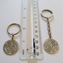 Load image into Gallery viewer, Wheel of Hecate Keychain, Backpack or Purse Charm, Zipper Pull, Stainless Steel Charm
