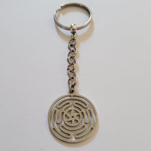 Load image into Gallery viewer, Wheel of Hecate Keychain, Backpack or Purse Charm, Zipper Pull, Stainless Steel Charm
