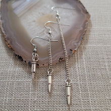 Load image into Gallery viewer, Bullet Earrings, Your Choice of Three Lengths, Dangle Drop Chain Earrings