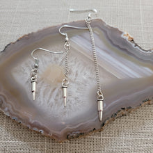 Load image into Gallery viewer, Bullet Earrings, Your Choice of Three Lengths, Dangle Drop Chain Earrings