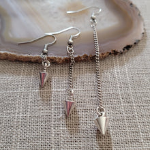Load image into Gallery viewer, Spike Earrings, Your Choice of Three Lengths, Dangle Drop Chain Earrings