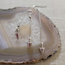 Load image into Gallery viewer, Spike Earrings, Your Choice of Three Lengths, Dangle Drop Chain Earrings