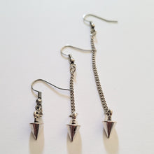 Load image into Gallery viewer, Spike Earrings, Your Choice of Three Lengths, Dangle Drop Chain Earrings