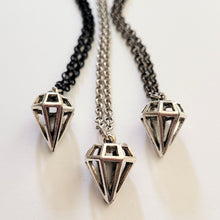 Load image into Gallery viewer, Diamond Necklace, Your Choice of 3 Rolo Chains Finishes, Mixed Metals