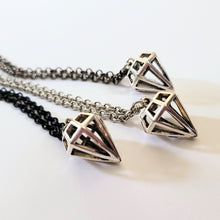 Load image into Gallery viewer, Diamond Necklace, Your Choice of 3 Rolo Chains Finishes, Mixed Metals