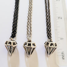 Load image into Gallery viewer, Diamond Necklace, Your Choice of 3 Rolo Chains Finishes, Mixed Metals