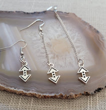 Load image into Gallery viewer, Up and Down Arrow Earrings, Your Choice of Three Lengths, Long Dangle Drop Chain Earrings