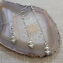 Load image into Gallery viewer, Up and Down Arrow Earrings, Your Choice of Three Lengths, Long Dangle Drop Chain Earrings