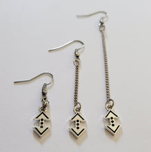Load image into Gallery viewer, Up and Down Arrow Earrings, Your Choice of Three Lengths, Long Dangle Drop Chain Earrings