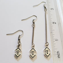 Load image into Gallery viewer, Up and Down Arrow Earrings, Your Choice of Three Lengths, Long Dangle Drop Chain Earrings