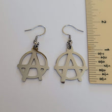 Load image into Gallery viewer, Anarchy Earrings, Dangle Drop Earrings, Anarchist Jewelry