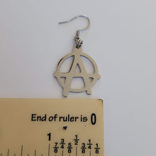 Load image into Gallery viewer, Anarchy Earrings, Dangle Drop Earrings, Anarchist Jewelry