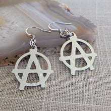 Load image into Gallery viewer, Anarchy Earrings, Dangle Drop Earrings, Anarchist Jewelry