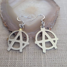 Load image into Gallery viewer, Anarchy Earrings, Dangle Drop Earrings, Anarchist Jewelry