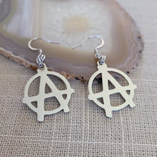 Load image into Gallery viewer, Anarchy Earrings, Dangle Drop Earrings, Anarchist Jewelry