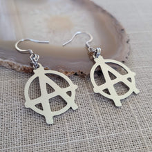 Load image into Gallery viewer, Anarchy Earrings, Dangle Drop Earrings, Anarchist Jewelry
