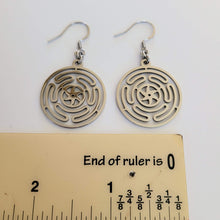 Load image into Gallery viewer, Wheel of Hecate Earrings, Dangle Drop Earrings, HP Lovecraft Jewelry