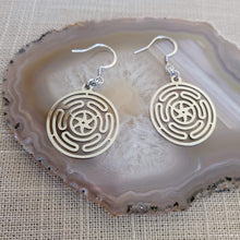 Load image into Gallery viewer, Wheel of Hecate Earrings, Dangle Drop Earrings, HP Lovecraft Jewelry