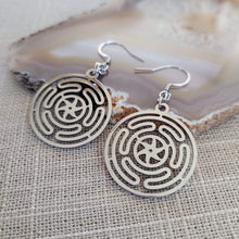 Load image into Gallery viewer, Wheel of Hecate Earrings, Dangle Drop Earrings, HP Lovecraft Jewelry